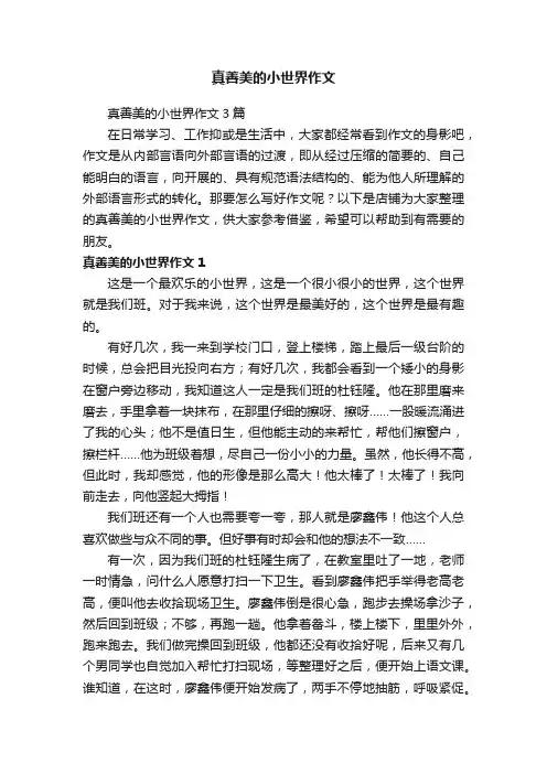 真善美的小世界作文