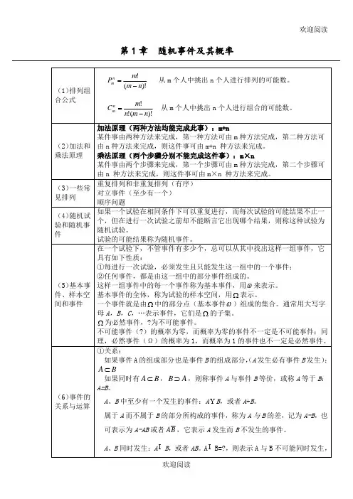 概率论与数理统计 公式(全)
