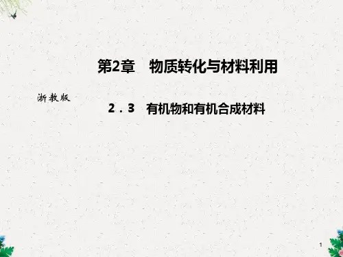 九年级科学上册浙教版作业课件：2.3 有机物和有机合成材料 