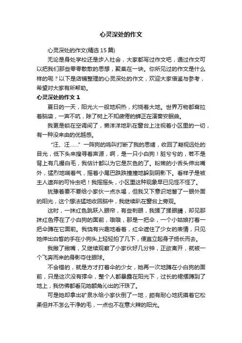 心灵深处的作文