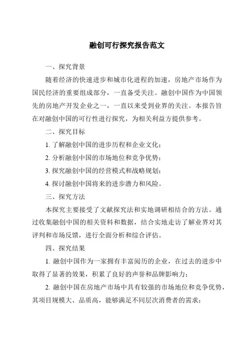 融创可行研究报告范文