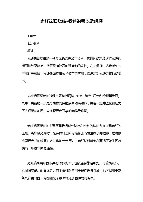 光纤端面烧结-概述说明以及解释
