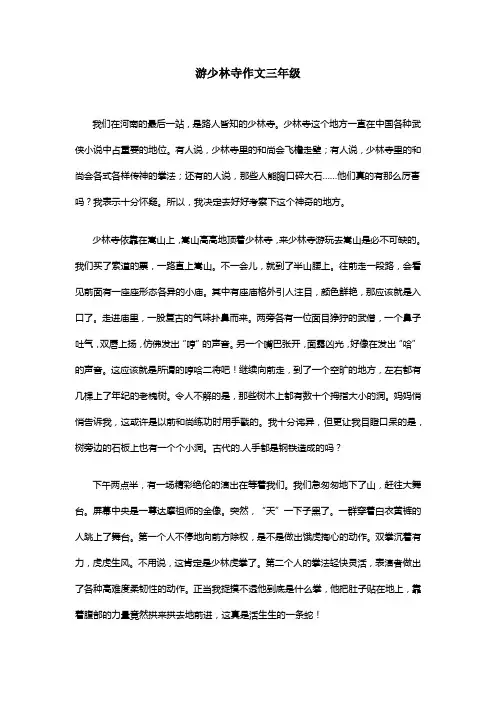 游少林寺作文三年级