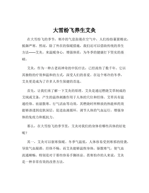 大雪纷飞养生艾灸