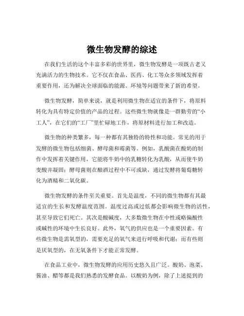 微生物发酵的综述