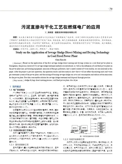污泥直掺与干化工艺在燃煤电厂的应用