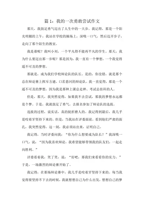 我的一次勇敢尝试作文精选10篇