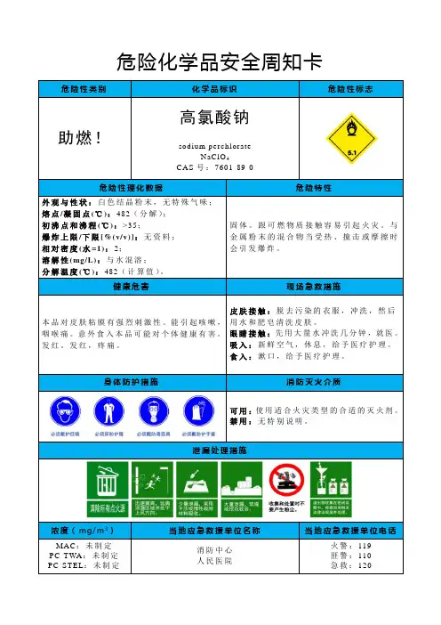 高氯酸钠-危险化学品安全周知卡