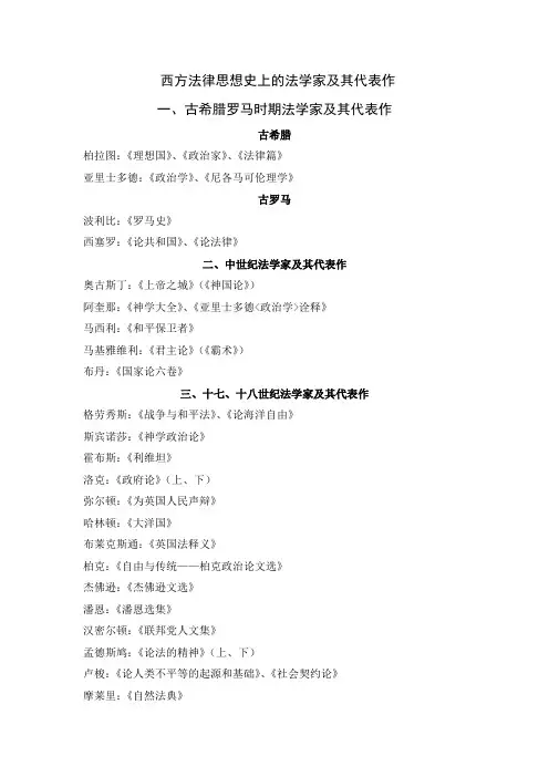 著名法学家及其代表作