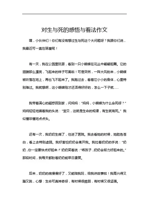 对生与死的感悟与看法作文
