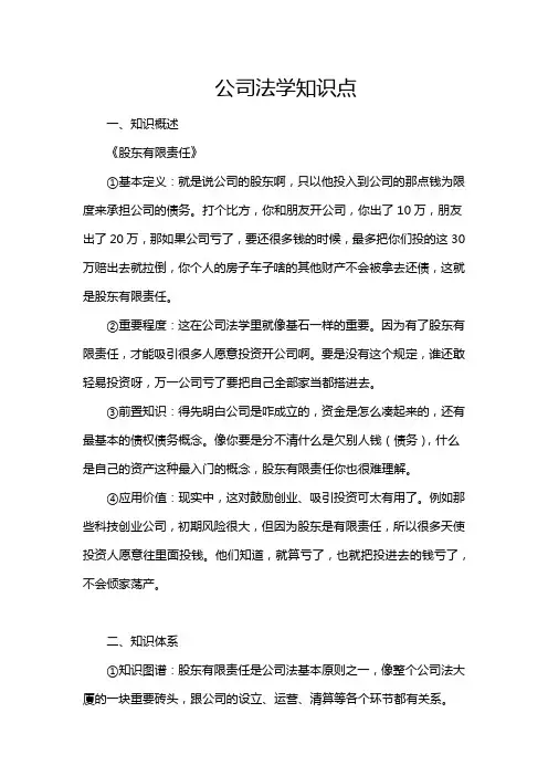 公司法学知识点