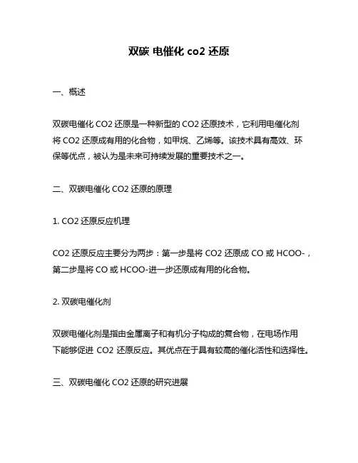 双碳 电催化co2还原