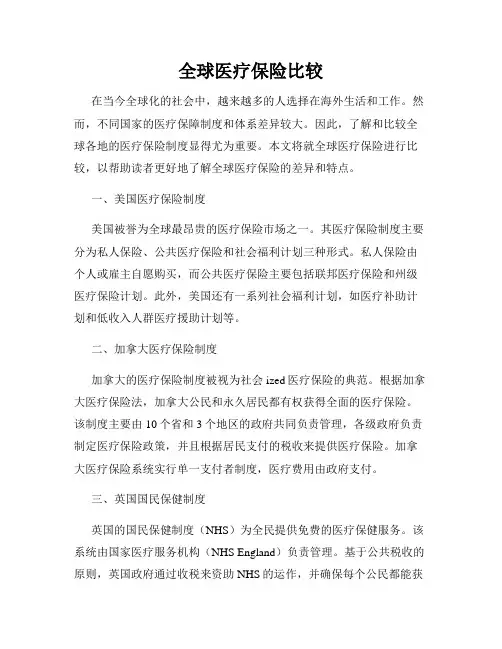 全球医疗保险比较