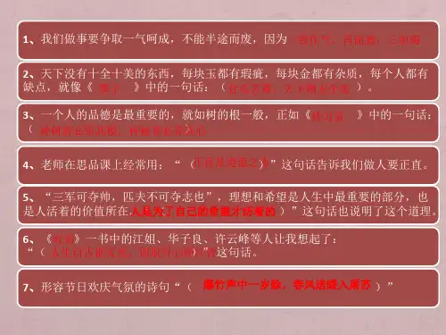 六年级语文下册日积月累复习ppt课件
