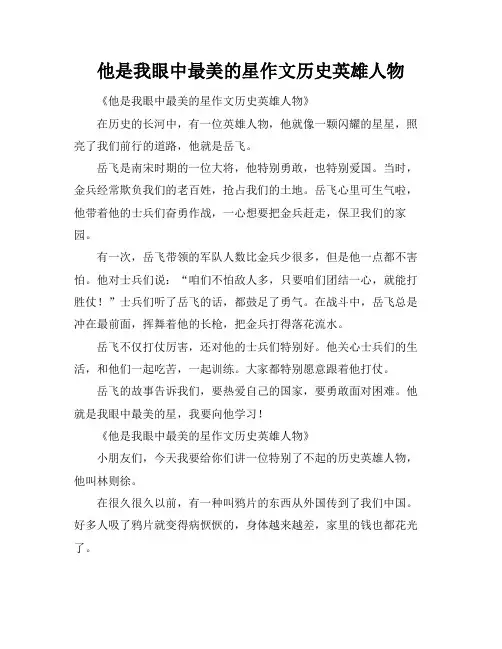他是我眼中最美的星作文历史英雄人物