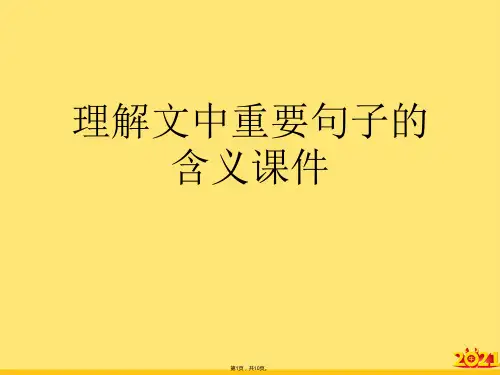 理解文中重要句子的含义课件(“句子”文档)共10张