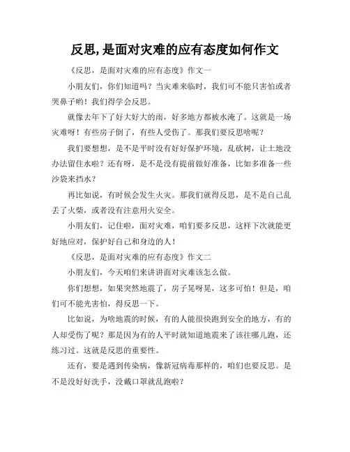 反思,是面对灾难的应有态度如何作文