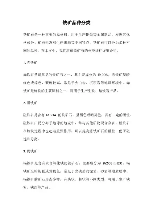 铁矿品种分类