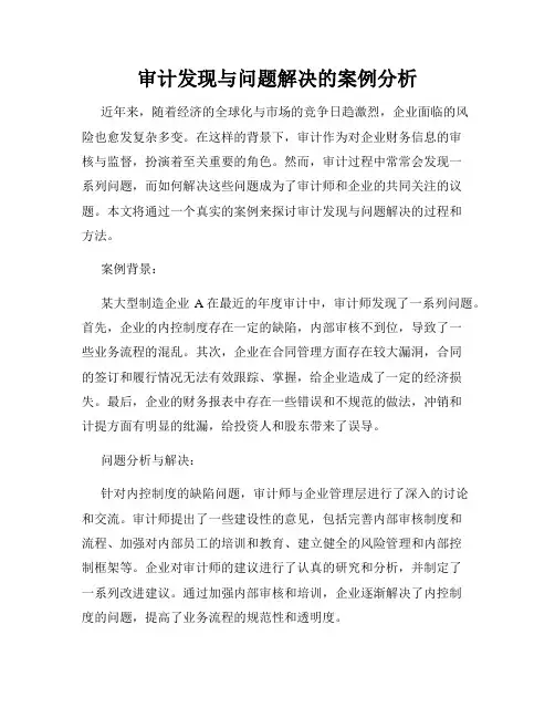 审计发现与问题解决的案例分析