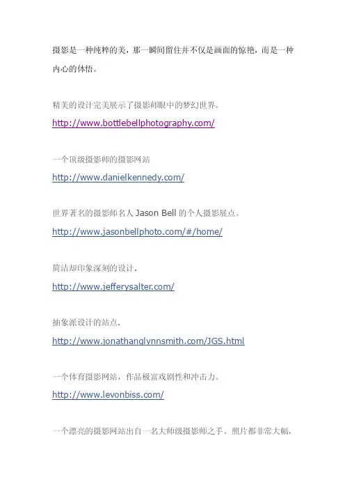 22个国外漂亮的摄影网站