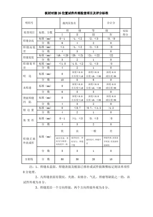 焊接试件评分标准(全)