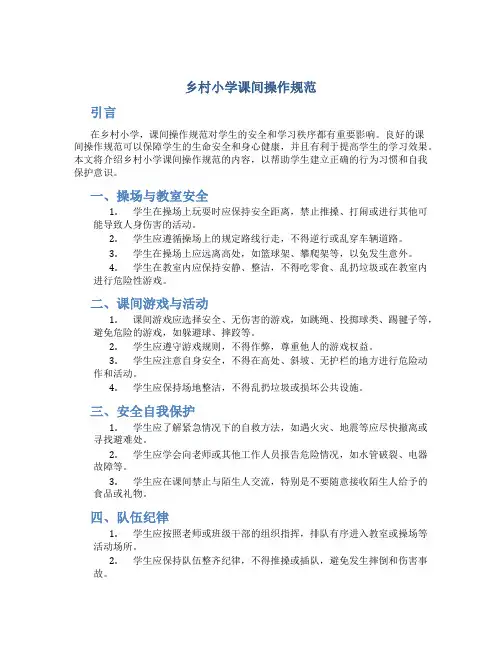 乡村小学课间操作规范