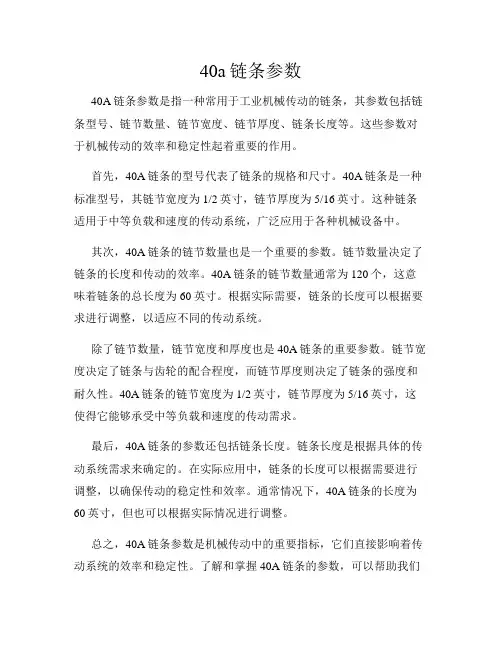 40a链条参数