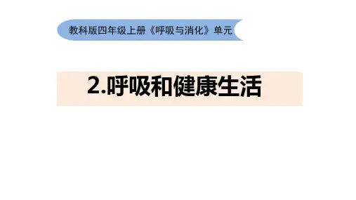 教科版四年级上册科学《呼吸与健康生活》说课教学课件