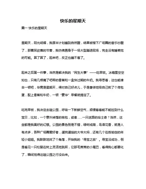 作文《快乐的星期天》