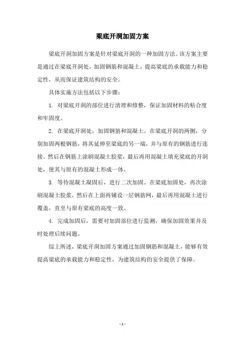 梁底开洞加固方案