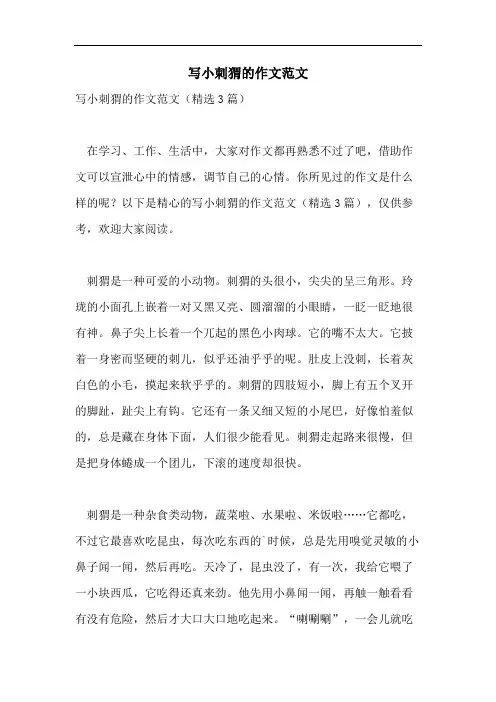 写小刺猬的作文范文