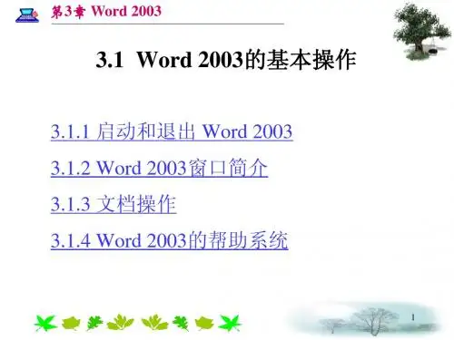 word_2003基本操作课件