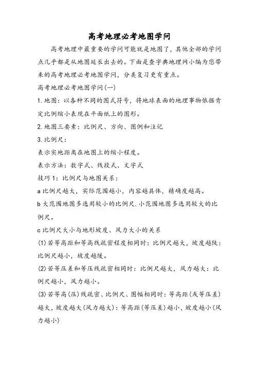 高考地理必考地图知识