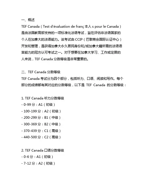 tef canada分数等级
