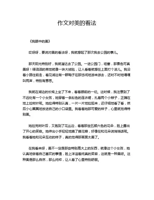作文对美的看法