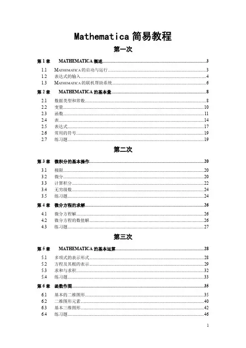 Mathematica7简易教程(仅作交流学习)