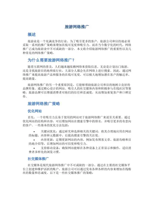 旅游网络推广