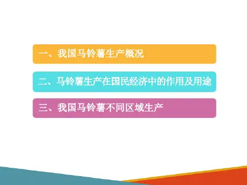 我国马铃薯产业概况(马铃薯生产技术课件)