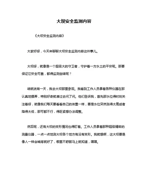 大坝安全监测内容