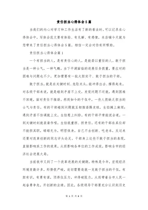 责任担当心得体会5篇