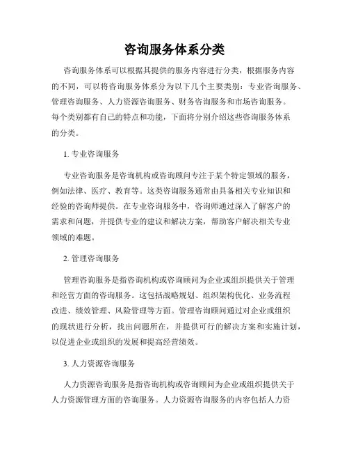咨询服务体系分类