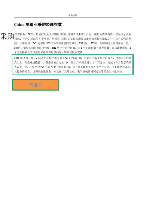 China制造业采购经理指数