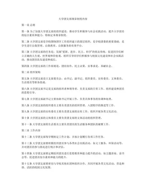 大学团支部规章制度内容