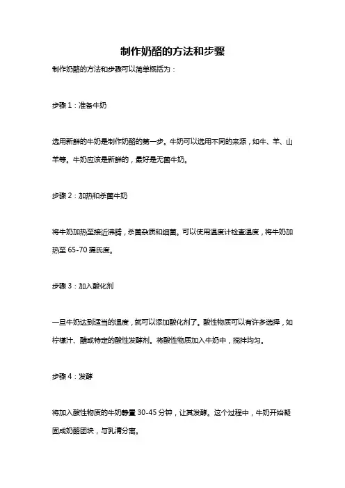 制作奶酪的方法和步骤