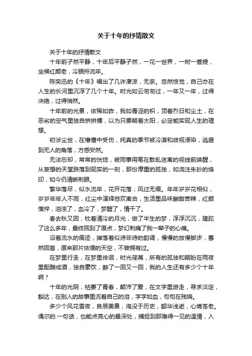 关于十年的抒情散文