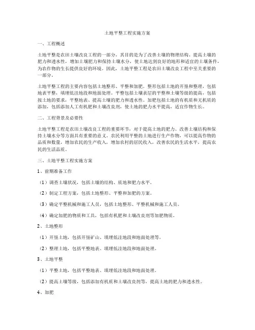 土地平整工程实施方案