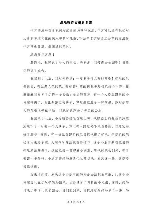 温温暖作文模板5篇