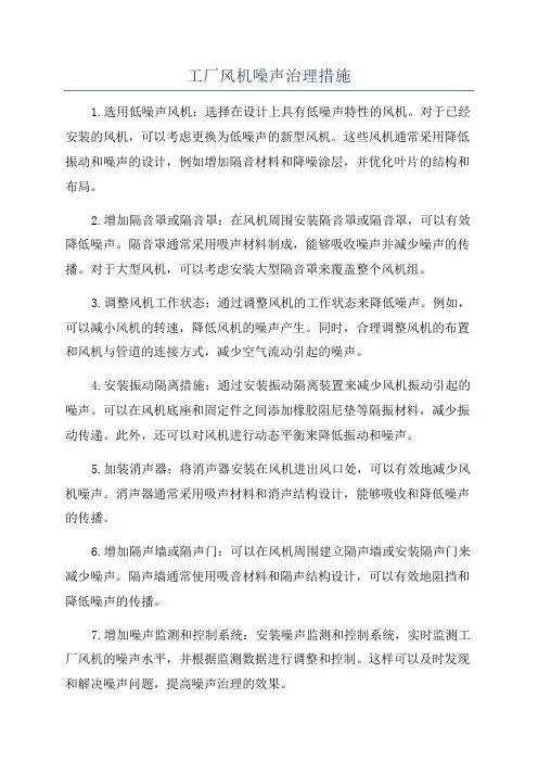工厂风机噪声治理措施