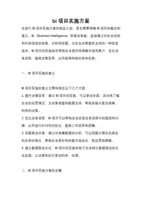 bi项目实施方案
