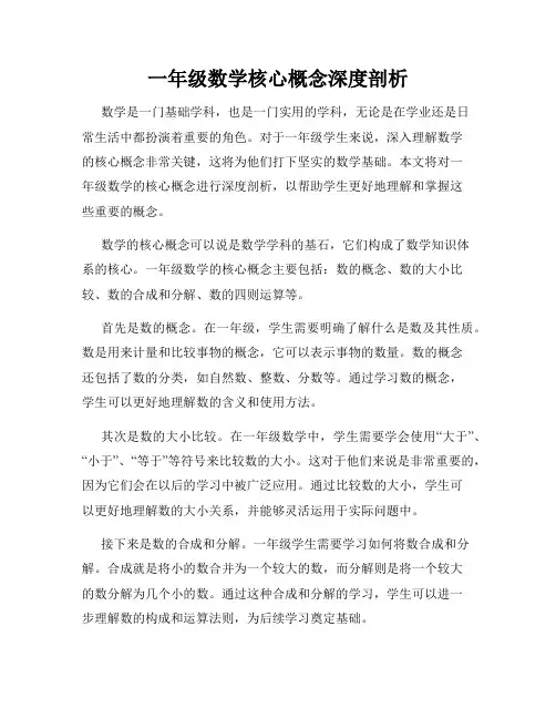 一年级数学核心概念深度剖析